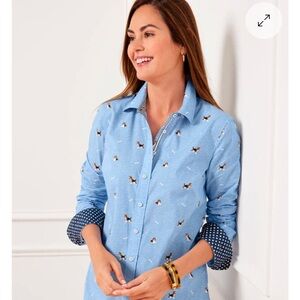 NWT Talbots MODERN CLASSIC SHIRT - FETCHING BEAGLE